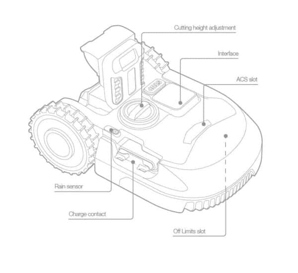Worx WR150E drawing specification - Robot lawn mower