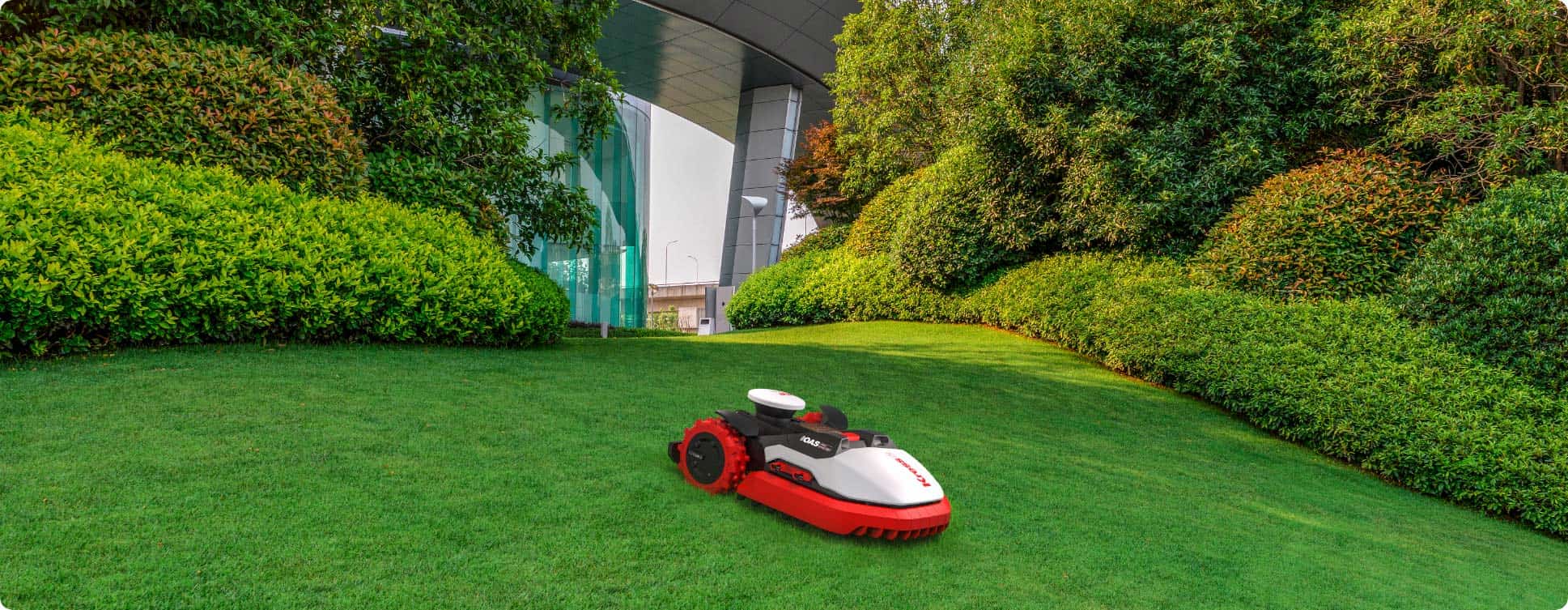 kress robot mower business solution mows a field