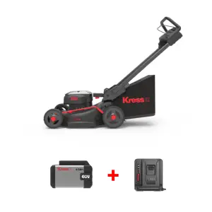 Kress 60V 46cm Cordless Brushless Push Lawn Mower KG756E Bundle
