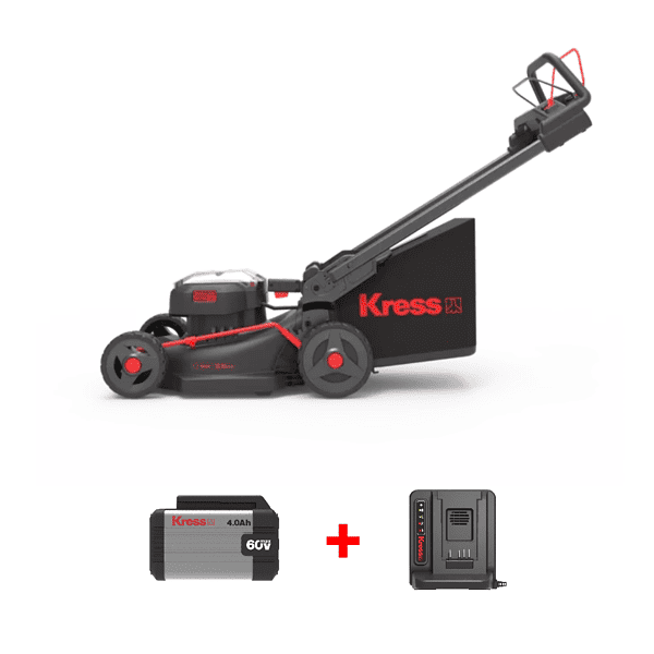 Kress 60V 46cm Cordless Brushless Self-Propelled Lawn Mower KG757E Bundle