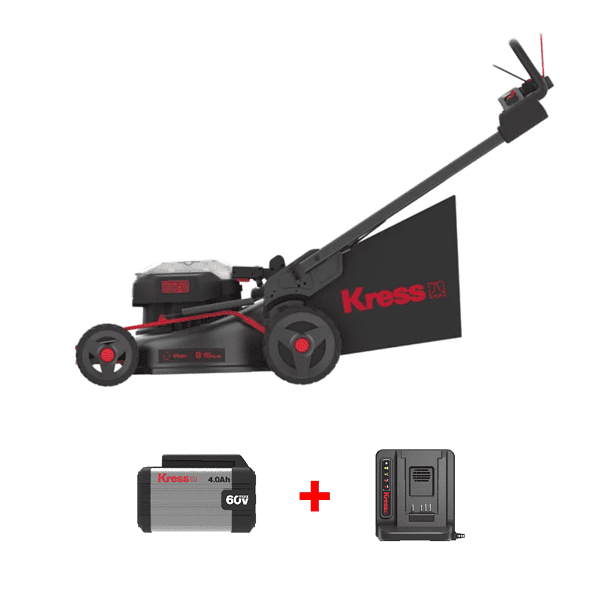 Kress 60V 51cm Cordless Brushless Self-Propelled Lawn Mower KG760E Bundle