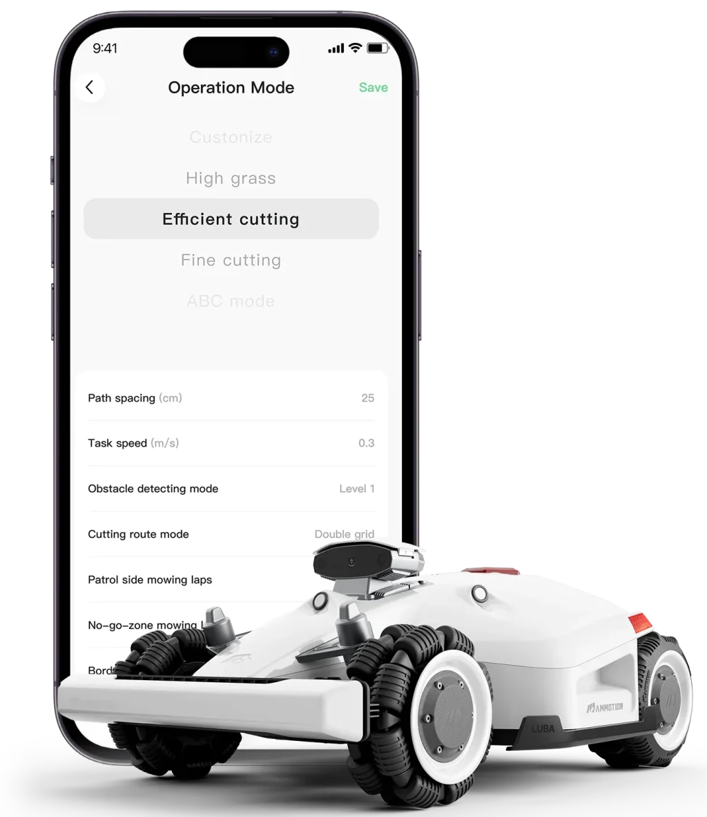 Luba 2 robot mower cutting modes